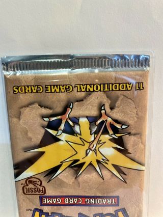 Factory Pokemon Fossil Booster Pack Zapdos Art WOTC 1999 Vintage Rare 4