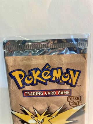 Factory Pokemon Fossil Booster Pack Zapdos Art WOTC 1999 Vintage Rare 5