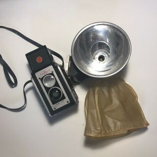 Vintage Antique Kodak Duaflex Ii 2 Film Camera With Kodet Lens With Flash