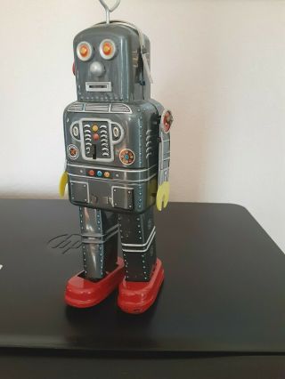 Vintage " Rare " S.  F.  Japan Spaceman Robot Metal Toy