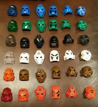 Lego Bionicle Toa Mata Complete Set Of 36 Kanohi Masks 200 Rare