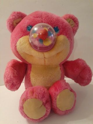 Vintage 1987 Nosy Bear Funsy Inflating Balloon Playskool Hot Pink 11 "