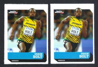 2 Usain Bolt 2015 Si Kids Track & Field Cards Jamaica Fastest Man On Earth Rare