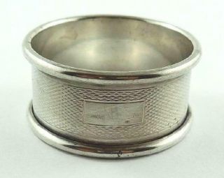 Vintage English Sterling Silver Napkin Ring Hallmarked Birmingham 1950 - 51
