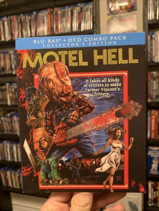 Motel Hell Slipcover Only No Blu - Ray Scream Factory Rare Slip Cover Oop