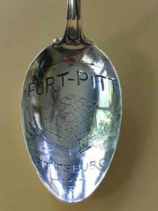 Vintage Silver Spoon,  Souvenir of Fort Pitt,  Pittsburg Pennsylvania,  Great Cond. 2