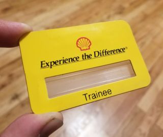Shell Oil Gas Station Attendant Trainee Vintage Employee Badge Name Tag Rare