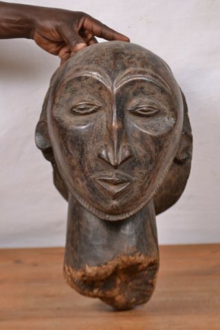 African Tribal Art,  Rare Hemba Headed Statue From Drc