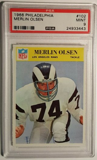 1966 Philadelphia 102 Merlin Olsen Hof Psa 9 Rams Rare Pop 19,  None Higher