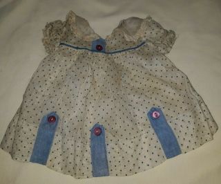 Antique Cotton Dainty Print Dress Composition Ideal Shirley Temple Doll $33.  33