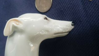 Vtg Fine Porcelain SCULPTURE White WHIPPET GREYHOUND DOG RARE 6