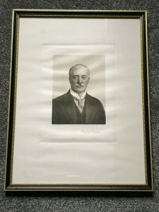 Framed Antique Photogravure Print Rudolf Diesel,  Inventor,  Engineer