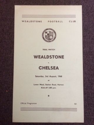 1968 Wealdstone V Chelsea - Rare Trial Match - Item Near