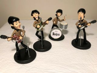 The Beatles Full Set Of 4 Resin Hand Painted Figures In Rare