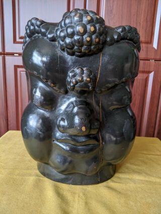 Antique/vintage Buddha Head - Wooden,  12 "
