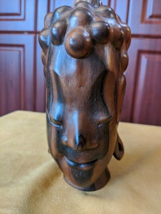Vintage Buddha Head - Wooden,  8 "