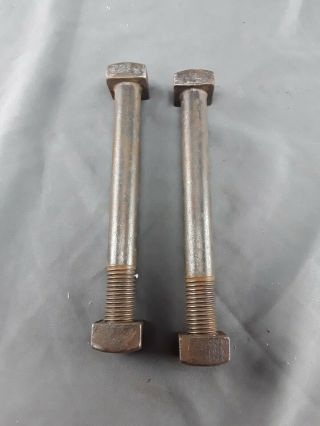 Vintage Large Industrial Square Head Machine Bolts With Nuts 8 " X 3/4 " Dia.  2