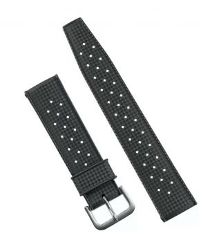 B&r Bands Retro Vintage Tropic Tropical Style Rubber Watch Band Strap Black 20mm