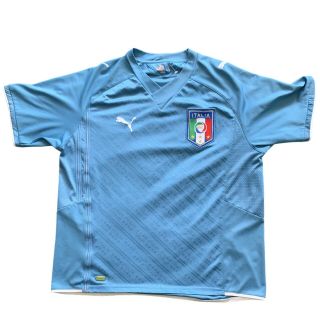 Puma Italy Jersey Rare 2010 World Cup Qualifier Shirt Football Soccer Large Blue