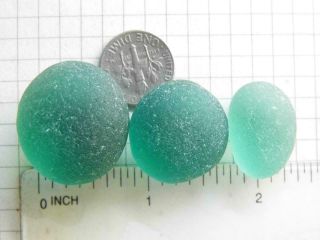 3 L - XL Vivid Teal Green Turquoise 1.  12ozJQ RARE Seaham English Sea Glass 2