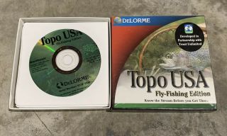 Rare Delorme Topo Usa Fly - Fishing Edition 7 Cd Map Set