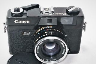 " Rare Black " [exc,  3] Canon Canonet Ql17 - L Rangefinder /40mm F1.  7 Lens
