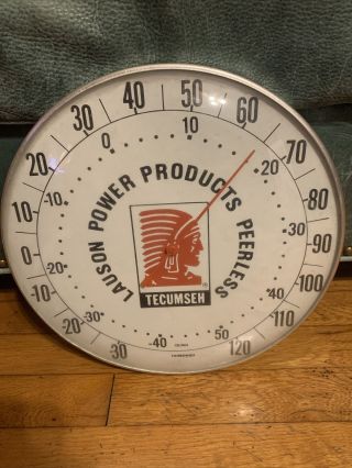Rare Tecumseh Engine Advertising Thermometer Gas Oil Sign 12” Glass Front