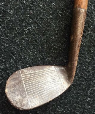 Very Rare Antique Tom Stewart Hickory Shaft 8 Iron Special Wood Shaft Lined Face