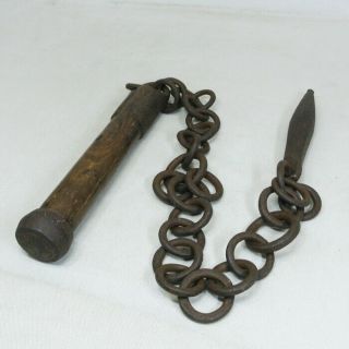 A110: Rare Japanese Old Iron Weapon Like The Nunchaku With Very Good Atmosphere
