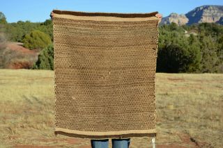 Rare Old Navajo Indian Twill Weave Saddle Blanket Rug Natural Handspun - 39 X 32