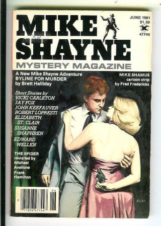 Mike Shayne Mystery Mag 6/81,  Rare Us Crime Sleaze Gga Digest Mag The Spider