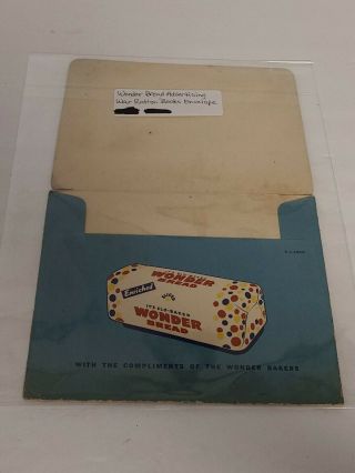 Vintage Advertising Wonder Bread World War Ii Ration Book Envelope Rare