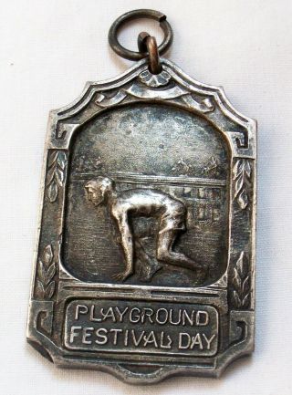 Heavy Antique 1926 Sterling Silver Playground Festival Day Award Medal 19,  Grams