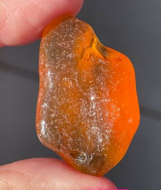 Very Rare Orange Patterned Seaglass Shard From Sea Of Japan,  Russia