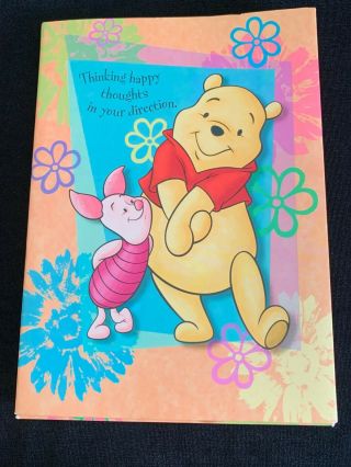 Vintage Hallmark Winnie The Pooh & Piglet Stationery Portfolio " Happy Thoughts "