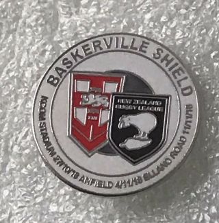 Zealand Rugby League Supporter Enamel Badge - Rare Baskerville Shield 2019 2