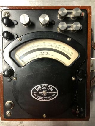 Vintage Weston Ac Dc Watt Meter Model 310 Made In Usa Antique Metrology 1945