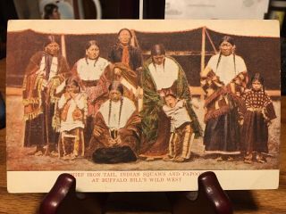 Antique Postcard Buffalo Bills Wild West Show Native American / Indian