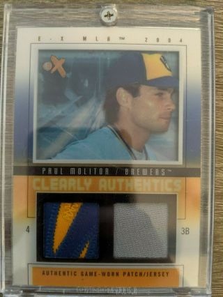 Rare Paul Molitor 2004 Fleer " Clearly Authentics " Game Worn Patch/jersey 14/35