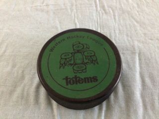 Seattle Totems - Jack In The Box Hockey Puck Whl Antique Rare 70’s Advertising