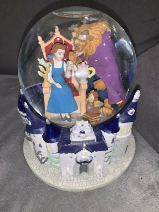 Rare The Walt Disney Classic Waterglobe Beauty And The Beast Musical Snow Globe