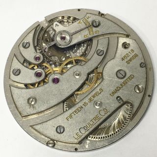 Rare Antique Swiss Made Le Coultre & Co Thin Open Face Pocket Watch Movement.