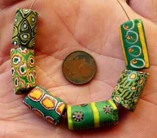 Perles Millefiori Murano Afrique Antique Venetian Glass African Trade Beads B2