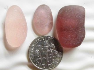 3 M - L Pink Peach Mulberry 0.  28oz Jq Rare Seaham English Sea Glass