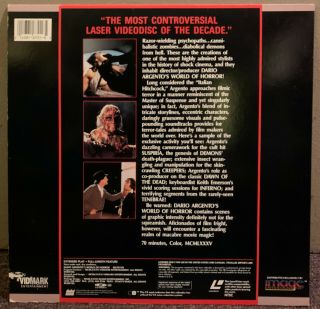 DARIO ARGENTO ' S WORLD OF HORROR Laserdisc RARE Italian Slasher Gore Documentary 2