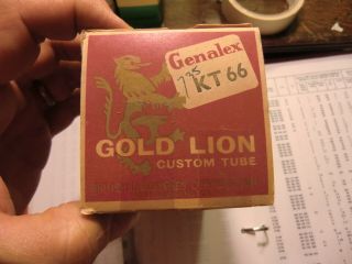 Genelex Gold Lion Nos 1960 Kt66 W Test Report Plastic Avo Mark 4 Rare