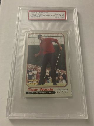 2001 Sports Illustrated For Kids Tiger Woods Psa 8 Rare Golf Card