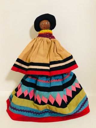 7 " Antique Native American Indian Doll Seminole Art Palmetto Sd2
