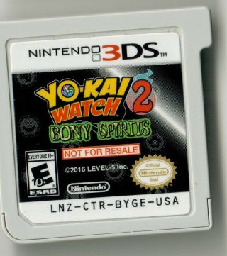 Rare Nintendo 3ds Yokai Watch 2 Nfr Retail Demo Cartridge Kiosk Game