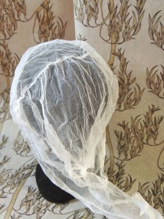 Ancienne sous Coiffe filet costume Antique French Lace Bonnet C23 2